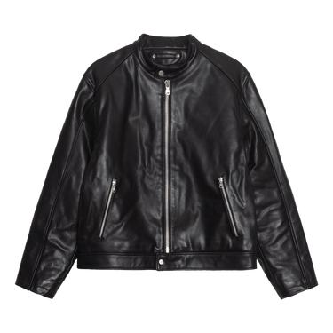 Buy Stussy Cafe Racer Leather Jacket 'Black' - 115771 BLAC