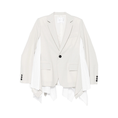 ジャケット sacai FW24 SUITING X COTTON POPLIN JACKET (24 07504 004) Sacai / Sacai 2024Aw Suiting X Cotton Poplin Jacket 2 Ecru
