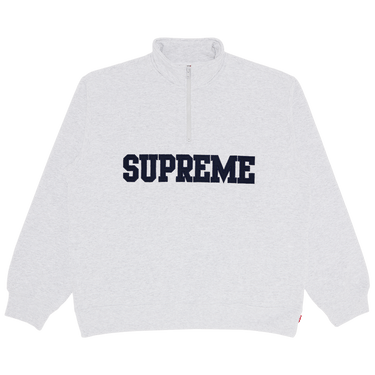 Buy Supreme Collegiate Half Zip Pullover 'Ash Grey Buy Supreme Collegiate Half Zip Pullover 'Ash Grey