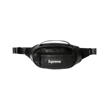 Supreme 2022SS ロゴ入り 牛革ブラック ベルト Supreme ロゴ ベルトバッグ | ブラック | FARFETCH JP