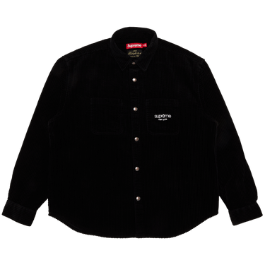 Buy Supreme Wide Wale Corduroy Snap Shirt 'Black' - FW24S41 BLACK | GOAT