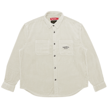 Buy Supreme Wide Wale Corduroy Snap Shirt 'Stone' - FW24S41