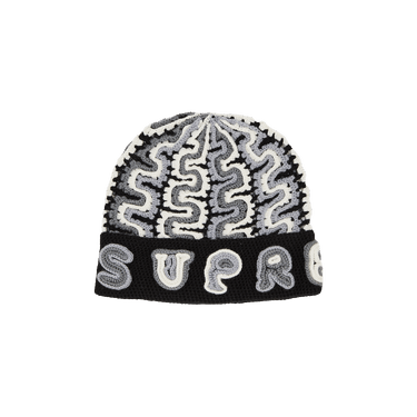 ☆0453_2 美品 Supreme Outline Beanie Black Supreme Outline Beanie (FW19) - $36