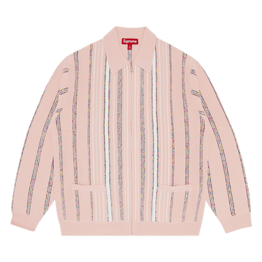 Buy Supreme Speckle Stripe Zip Up Cardigan 'Pink' - FW24SK36