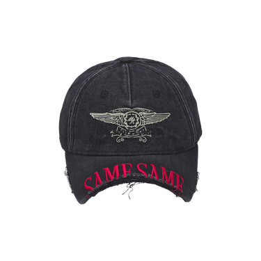 Buy Martine Rose Cut Peak Back Cap 'Black Washed