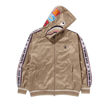 BAPE Solid Camo Relaxed Fit Shark Full Zip Hoodie 'Beige'