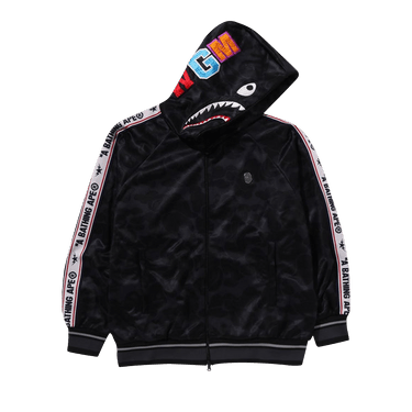 BAPE Solid Camo Relaxed Fit Shark Full Zip Hoodie 'Black'