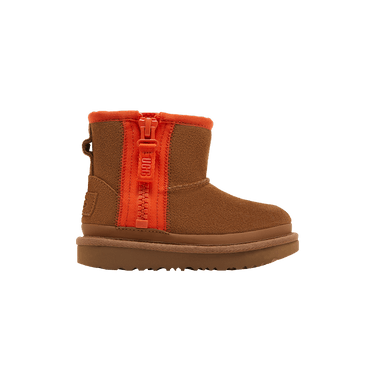 UGG Classic Mini Zipper Tape Logo Boot Toddler 'Chestnut'