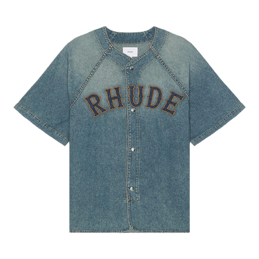 Rhude Baseball Denim Shirt 'Dark Indigo'