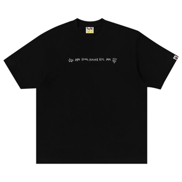 BAPE Hand Drawn Logo Relaxed Fit Tee 'Black'