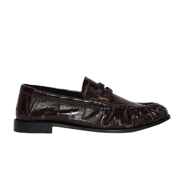 Saint Laurent Wmns Le Loafer Penny Slippers 'Burnt Brown Glazed Eelskin'