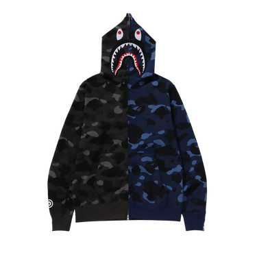 BAPE Color Camo Separate Shark Full Zip Hoodie 'Black/Navy'