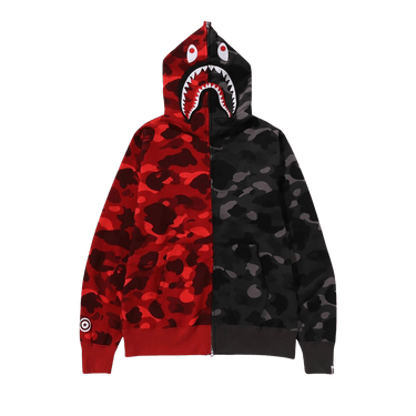 BAPE Color Camo Separate Shark Full Zip Hoodie 'Red/Black'