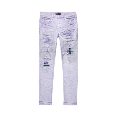 PURPLE BRAND Heavy Repair With Plaid Patch Skinny Jeans 'Lavender'
