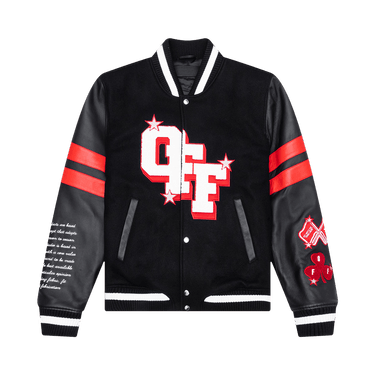 Off-White Dices Lea Varsity Jacket 'Black/White'