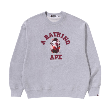 BAPE Map Camo College Relax Fit Crewneck Sweatshirt 'Grey'