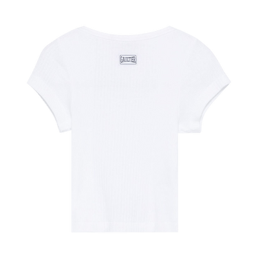 Tシャツ・カットソー JeanPaul GAULTIER SS25 CROP BABY TEE (TS105PJ054 01) Jean Paul Gaultier Crop Baby Tee with ''GAULTIER'' Patch