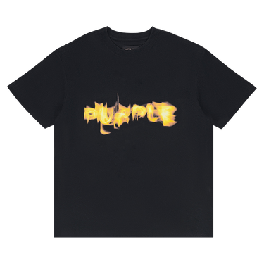 PURPLE BRAND Textured Jersey Short-Sleeve Tee 'Black'