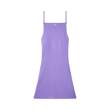 courreges purple dress Rib Knit Mini Dress - Pure Purple - L