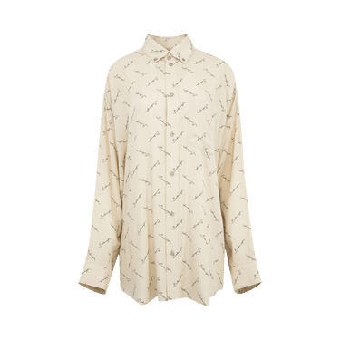 Balenciaga Long-Sleeve Cocoon Shirt 'Light Beige/Black'