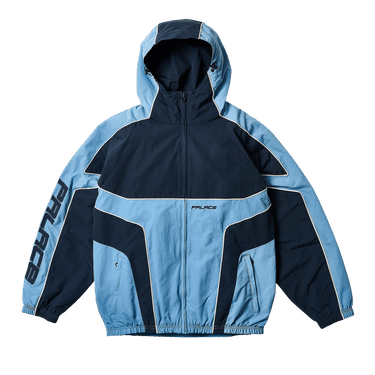 Buy Palace Piped Hooded Shell Jacket 'Blue' - P28JK006 | GOAT