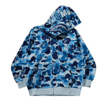 エイプ　ブルーパーカー 【ABC CAMO FULL ZIP HOODIE】 BAPE ABC camo Blue shark full zip hoodie A Bathing Ape Size