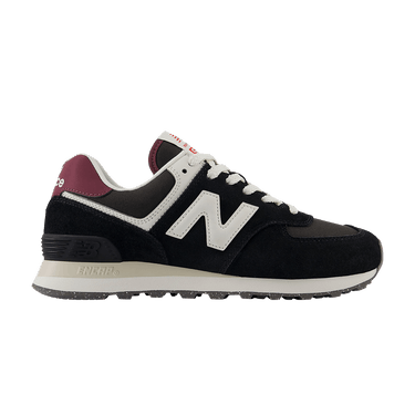 New Balance Wmns 574 'Black White Maroon'