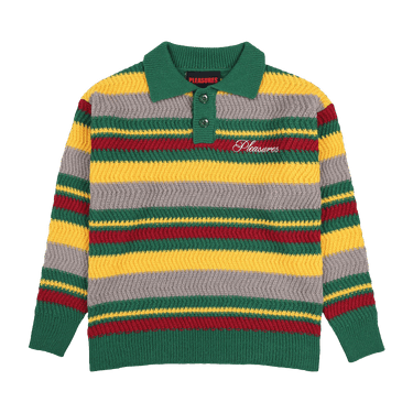 Pleasures Cooper Polo Sweater 'Green'