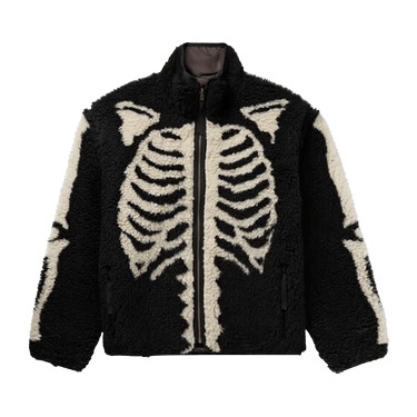 Kapital Bone Boa Reversible Printed Fleece and Nylon Jacket 'Black'