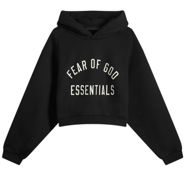 Buy Fear of God Essentials Fleece Cropped Hoodie 'Black