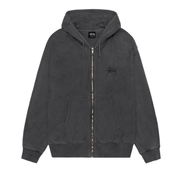 Stussy Basic Zip Hoodie Pigment Dyed 'Black/Black'