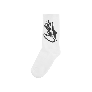 Corteiz Baseball Socks 'White/Black'