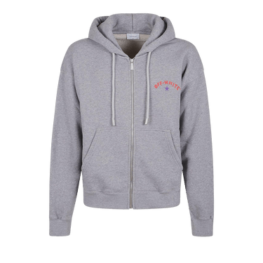 Off-White Star Arrow Zip Skate Hoodie 'Grey Melange'