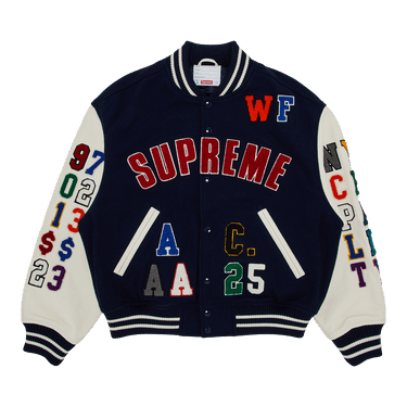 Buy Supreme Praises Varsity Jacket 'Navy' - SS25J25 NAVY | GOAT