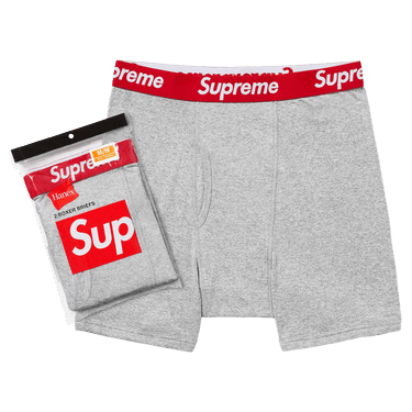 下着・アンダーウェア Supreme Hanes Boxer Briefs Heather Grey Buy Supreme x Hanes Boxer Briefs (2 Pack) 'Heather Grey