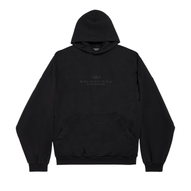 Balenciaga Logo Embroidered Hoodie 'Black'