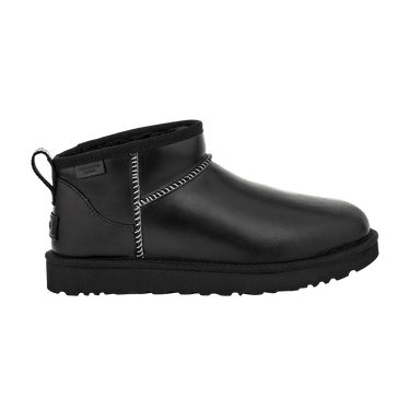 UGG Wmns Classic Ultra Mini Leather Regen Boot 'Black'