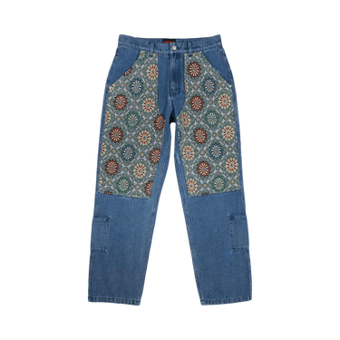 Pleasures Floral Ultra Double Knee Pants 'Indigo'