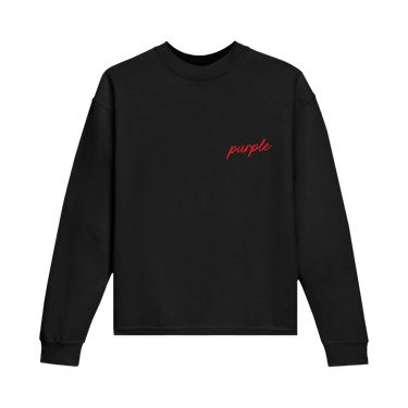 PURPLE BRAND Oversized Long-Sleeve Tee 'Black'