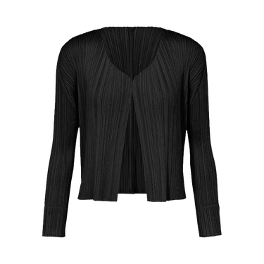 Buy Pleats Please Issey Miyake Basics Cardigan 'Black' - PP56JO106
