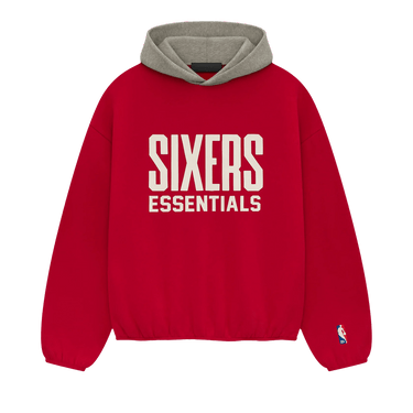 Fear of God Essentials x NBA Philadelphia 76ers Hoodie 'Red Grey'