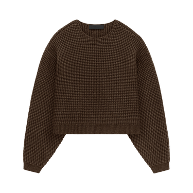 Fear of God Essentials Heavy Waffle Cropped Sweater 'Brown'