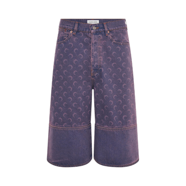 Buy Marine Serre Moon Laser Denim Bermudas 'Lavender' - USH004A