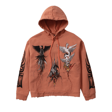 Who Decides War Nefarious Winged Hooded Pullover 'Crimson'