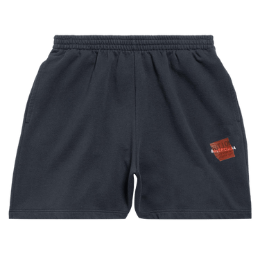 Balenciaga Taped Shorts 'Faded Black/White/Red'