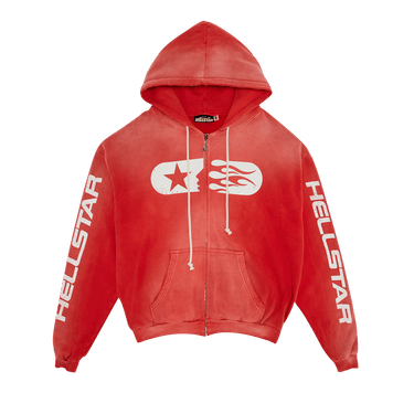 Buy Hellstar Studios Zip Hoodie 'Red' - HS02ZIP001 RED | GOAT AU