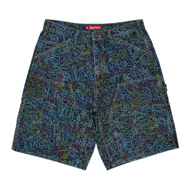 Buy Supreme Handwriting Double Knee Denim Short 'Indigo