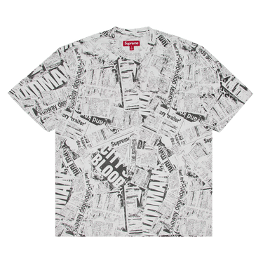 Buy Supreme Newspaper Short-Sleeve Top 'White' - SS25KN98