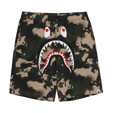 BAPE Map Camo Regular Fit Shark Sweatshorts 'Green'