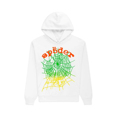 Buy Sp5der Og Web V2 Gradient Hoodie 'White' - ST009SS25WHT | GOAT